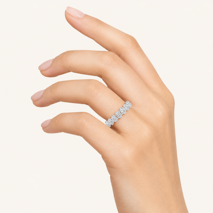 2.65CT Oval Cut Lab Grown Diamond Split Prong Eternity Ring