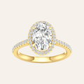 2.25CT Oval Cut Lab Grown Diamond Halo Side Stone Ring