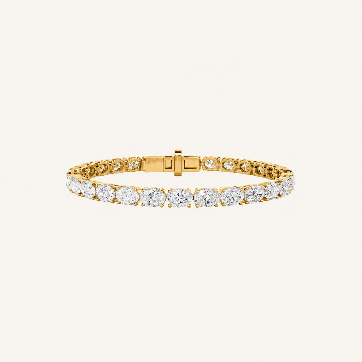 4.5CT Oval Cut Lab Grown Diamond East & West Tennis Bracelet