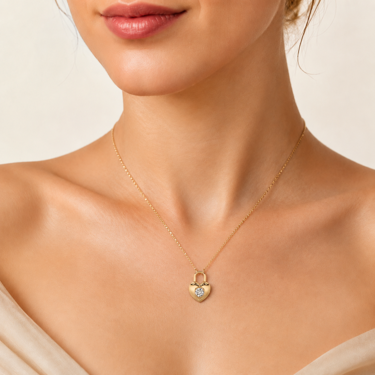 5CT Round Cut Lab Grown Diamond Heart Shaped Pendant Necklace
