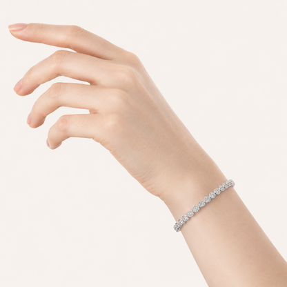 10CT Oval Cut Lab Grown Diamond East West Bezel Set Tennis Bracelet