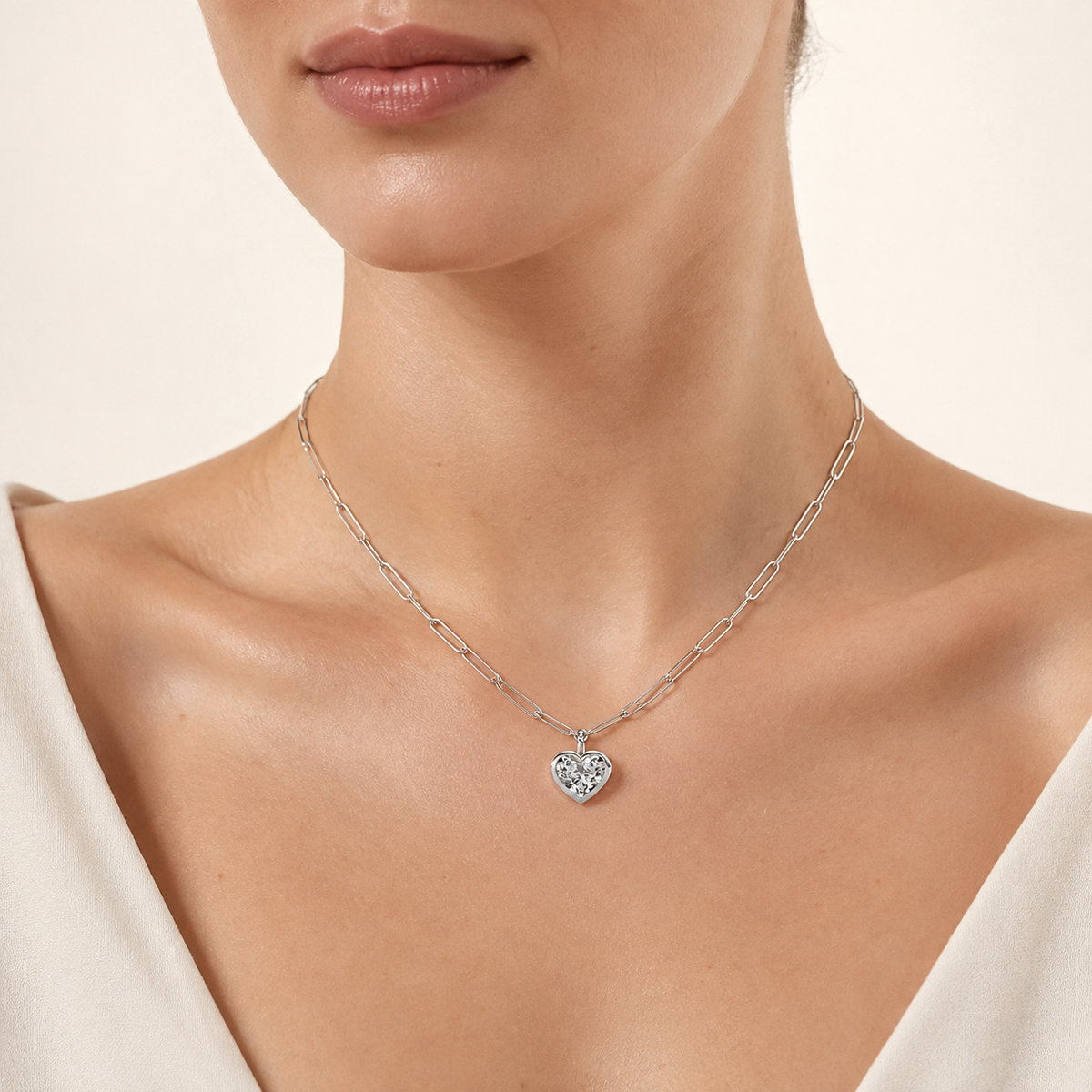 4CT Heart Cut Lab Grown Diamond Heart Shaped Pendant Necklace