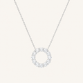2CT Round Cut Lab Grown Diamond Circle Pendant Necklace