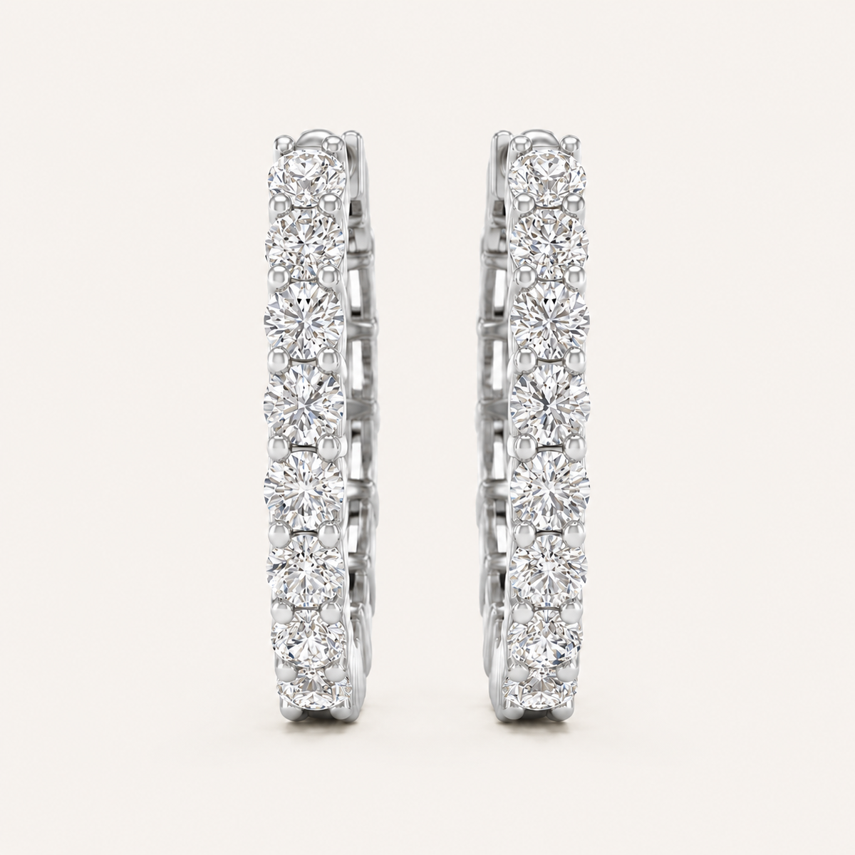 1.00CT Round Cut Lab Grown Diamond Hoop Earring