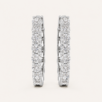 1.00CT Round Cut Lab Grown Diamond Hoop Earring