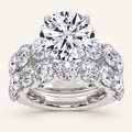 10.00CT Round Cut Lab grown Diamond Bridal Set Ring
