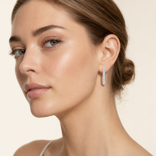 1.00CT Round Cut Lab Grown Diamond Hoop Earring