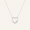 0.5CT Oval Cut Lab Grown Diamond Heart Shaped Pendant Necklace