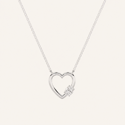 0.5CT Oval Cut Lab Grown Diamond Heart Shaped Pendant Necklace