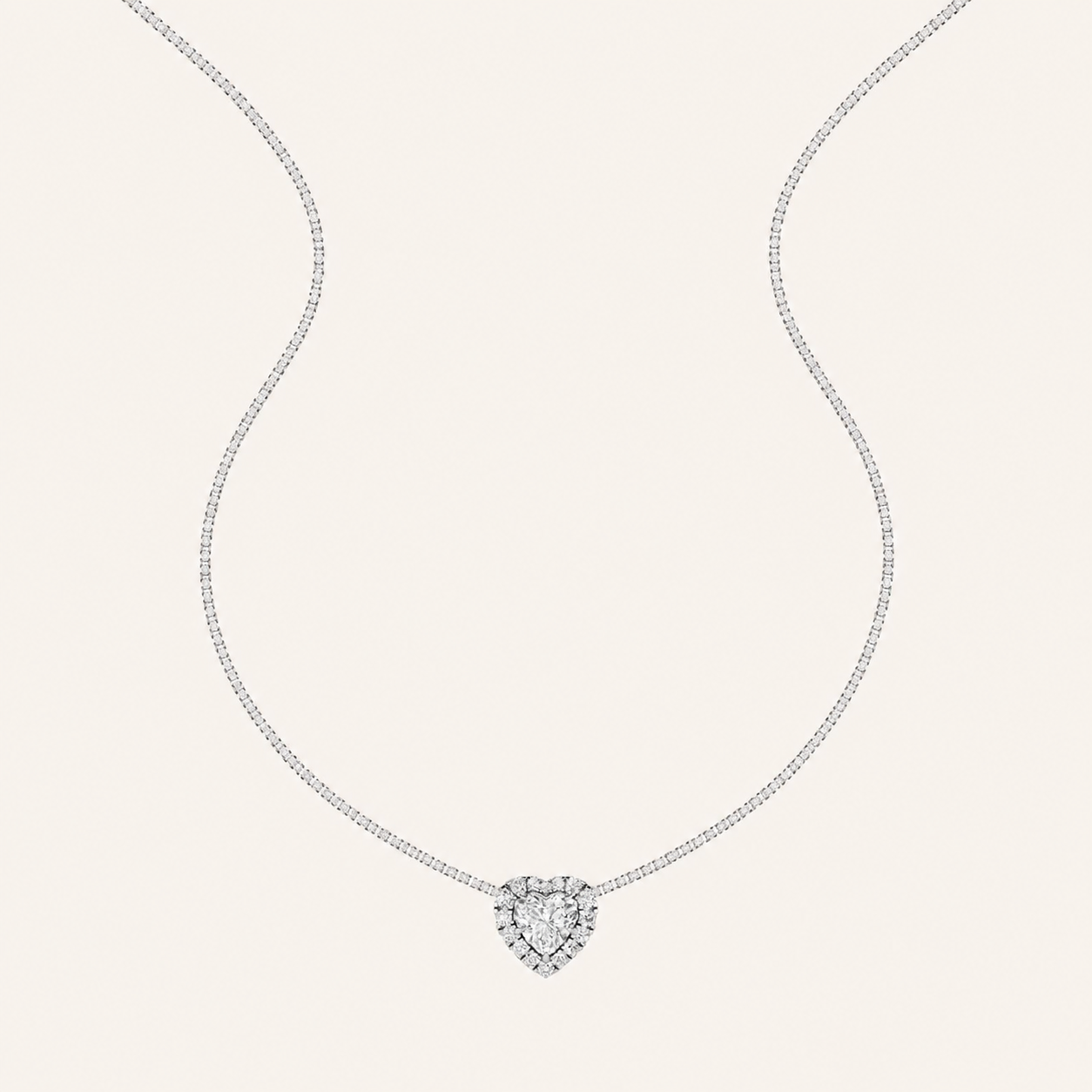 1.25CT Heart Cut Lab Grown Diamond Pendant Heart Necklace