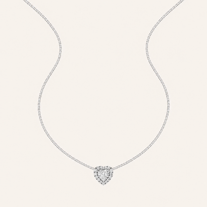 1.25CT Heart Cut Lab Grown Diamond Pendant Heart Necklace