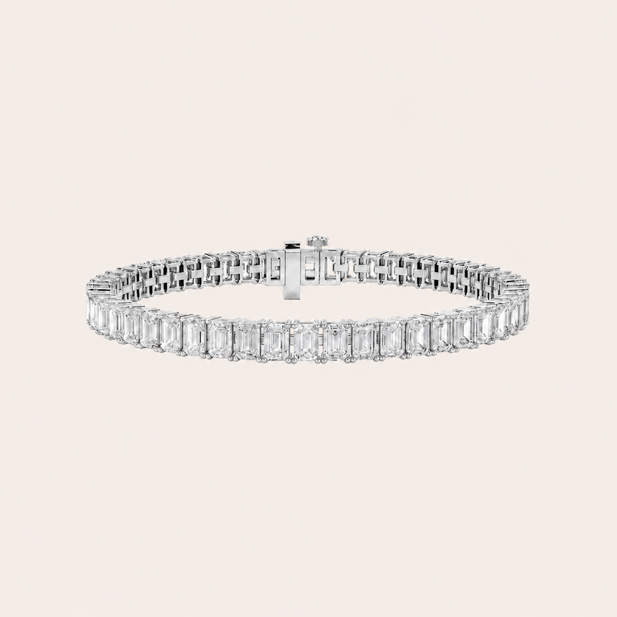 10CT Emerald Cut Lab Grown Diamond Tennis Bracelet