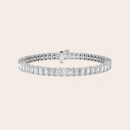 10CT Emerald Cut Lab Grown Diamond Tennis Bracelet