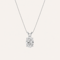 2CT Oval Cut Lab Grown Diamond Split Bale Pendant Necklace