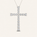 2.00CT Round Cut Lab Grown Diamond Cross Pendant Necklace