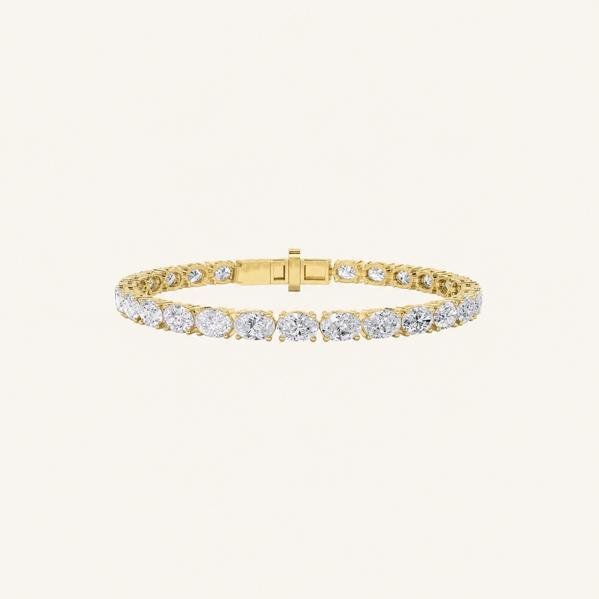 12CT Oval Cut Lab Grown Diamond East & West Tennis Bracelet
