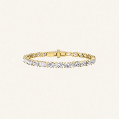 12CT Oval Cut Lab Grown Diamond East & West Tennis Bracelet