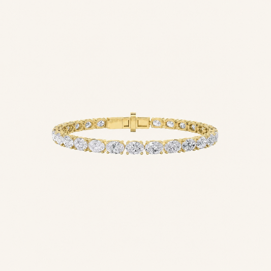 12CT Oval Cut Lab Grown Diamond East & West Tennis Bracelet