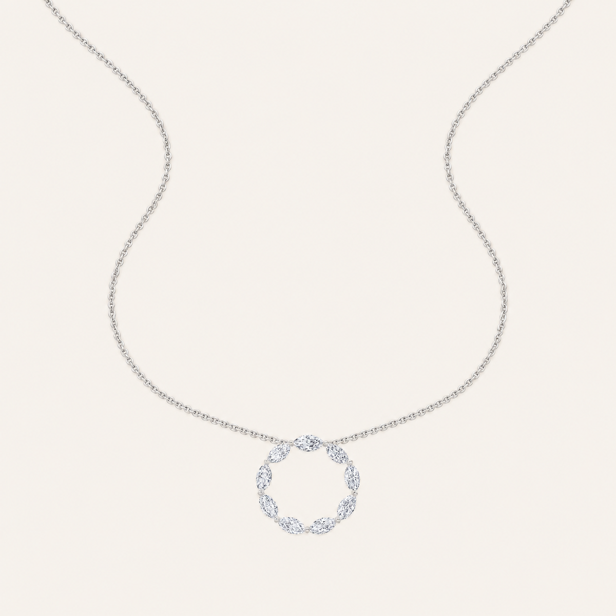 2.25CT Marquise Cut Lab Grown Diamond Pendant Necklace