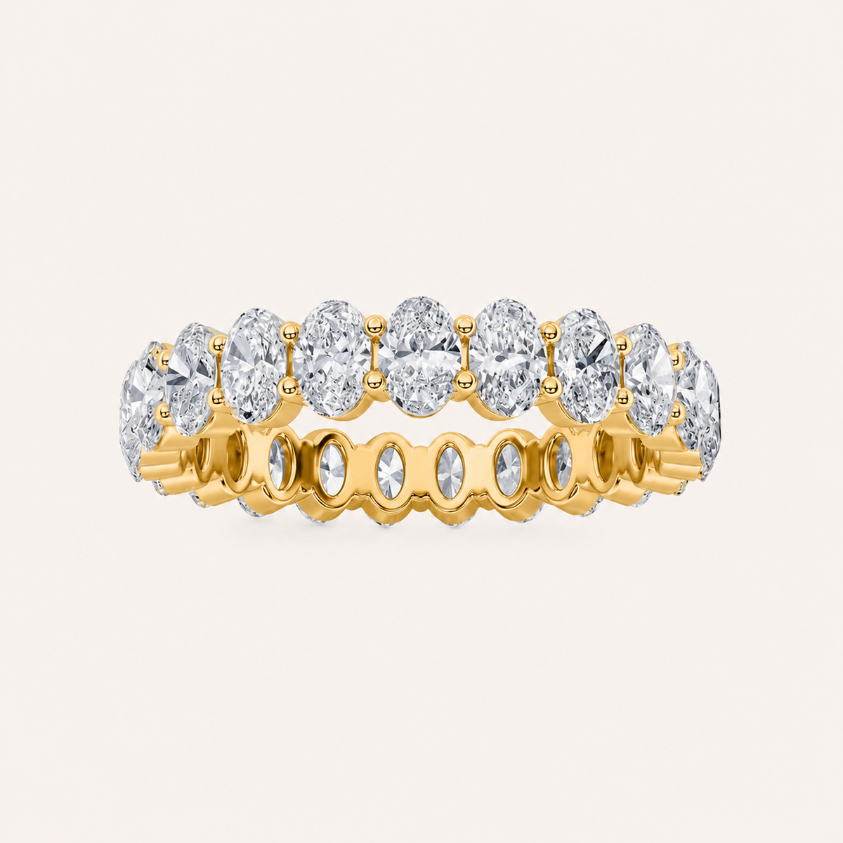 2.65CT Oval Cut Lab Grown Diamond Split Prong Eternity Ring