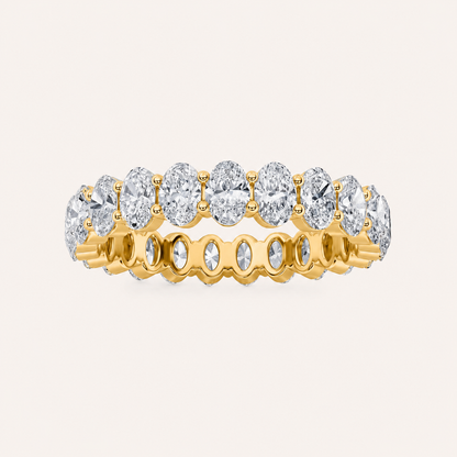 2.65CT Oval Cut Lab Grown Diamond Split Prong Eternity Ring