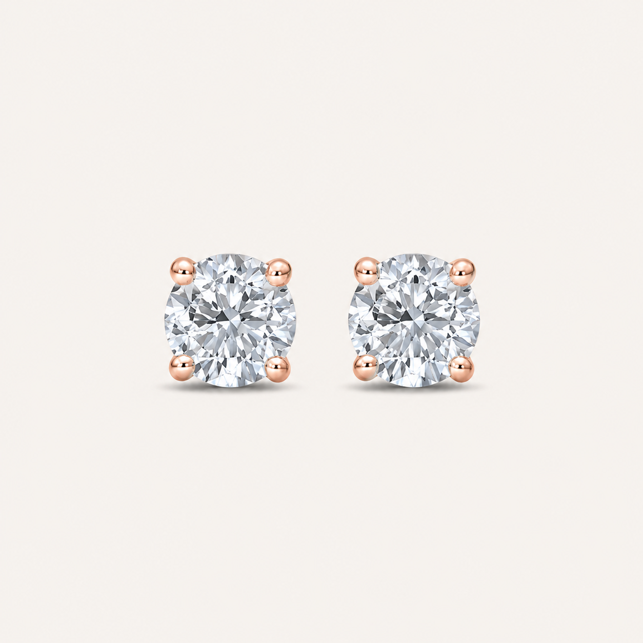 4CT Round Cut Lab Grown Diamond Classic Basket Set Stud Earrings