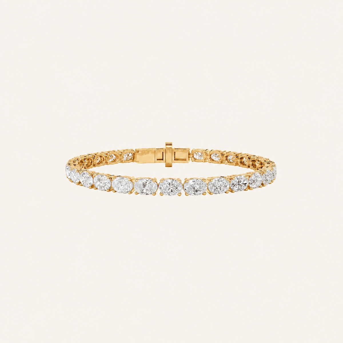 6CT Oval Cut Lab Grown Diamond East & West Tennis Bracelet