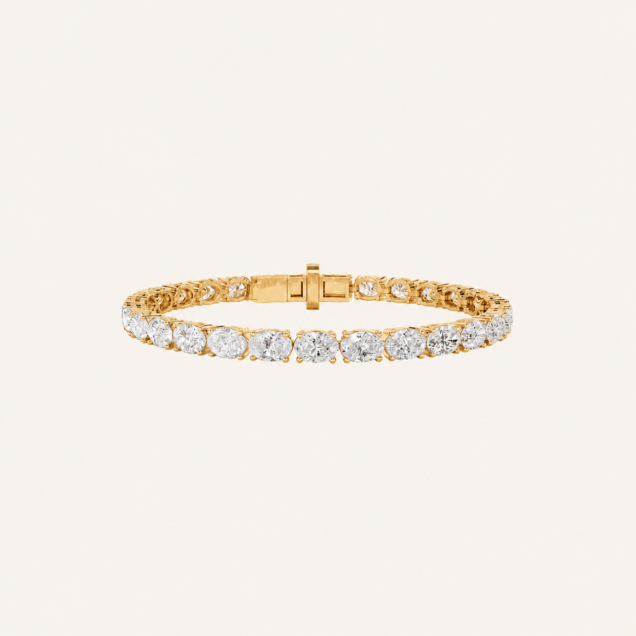 6CT Oval Cut Lab Grown Diamond East & West Tennis Bracelet