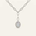 1.5CT OvalCut Lab Grown Diamond Necklace