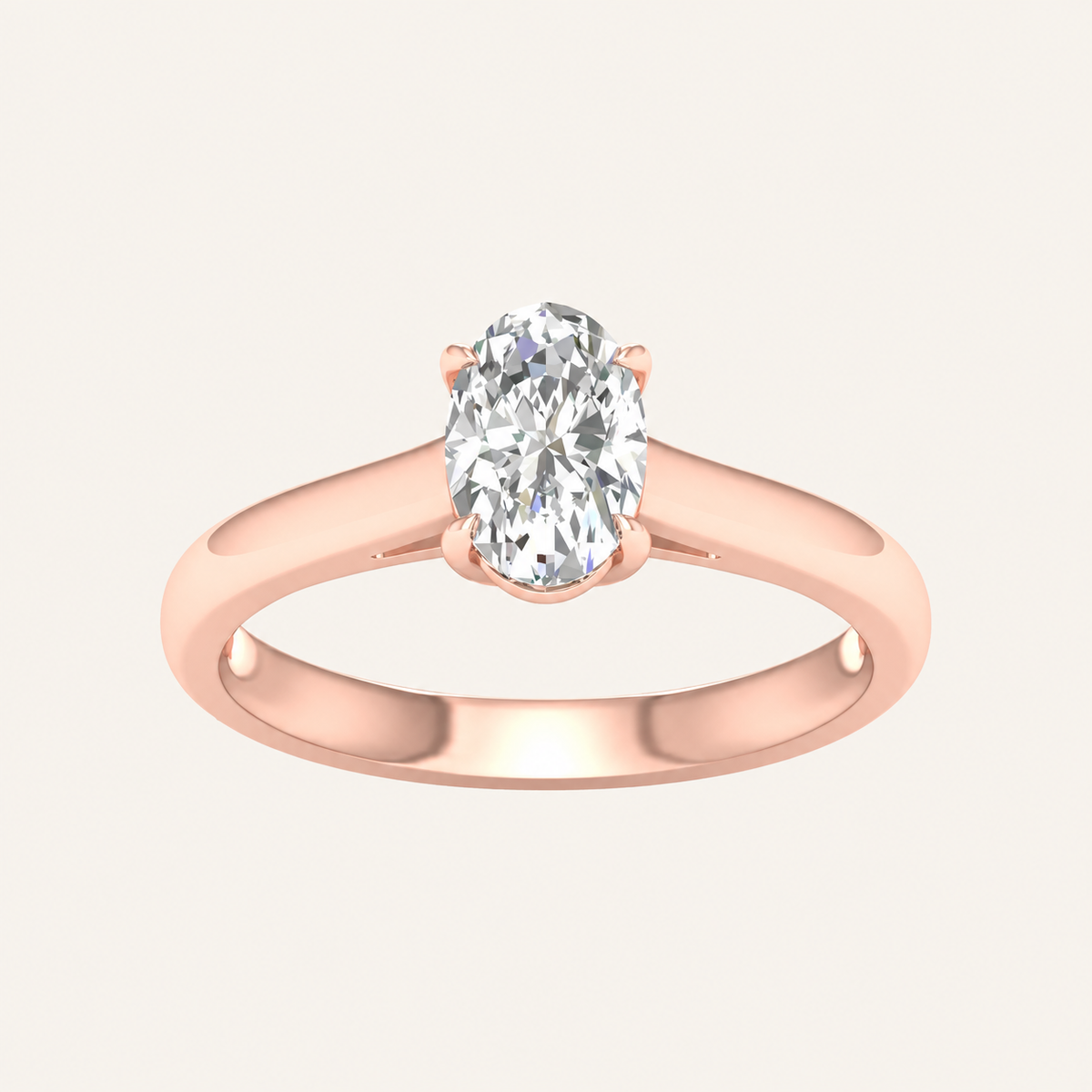 1.00CT Oval Cut Lab Grown Diamond Solitaire Ring