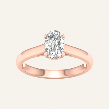 1.00CT Oval Cut Lab Grown Diamond Solitaire Ring