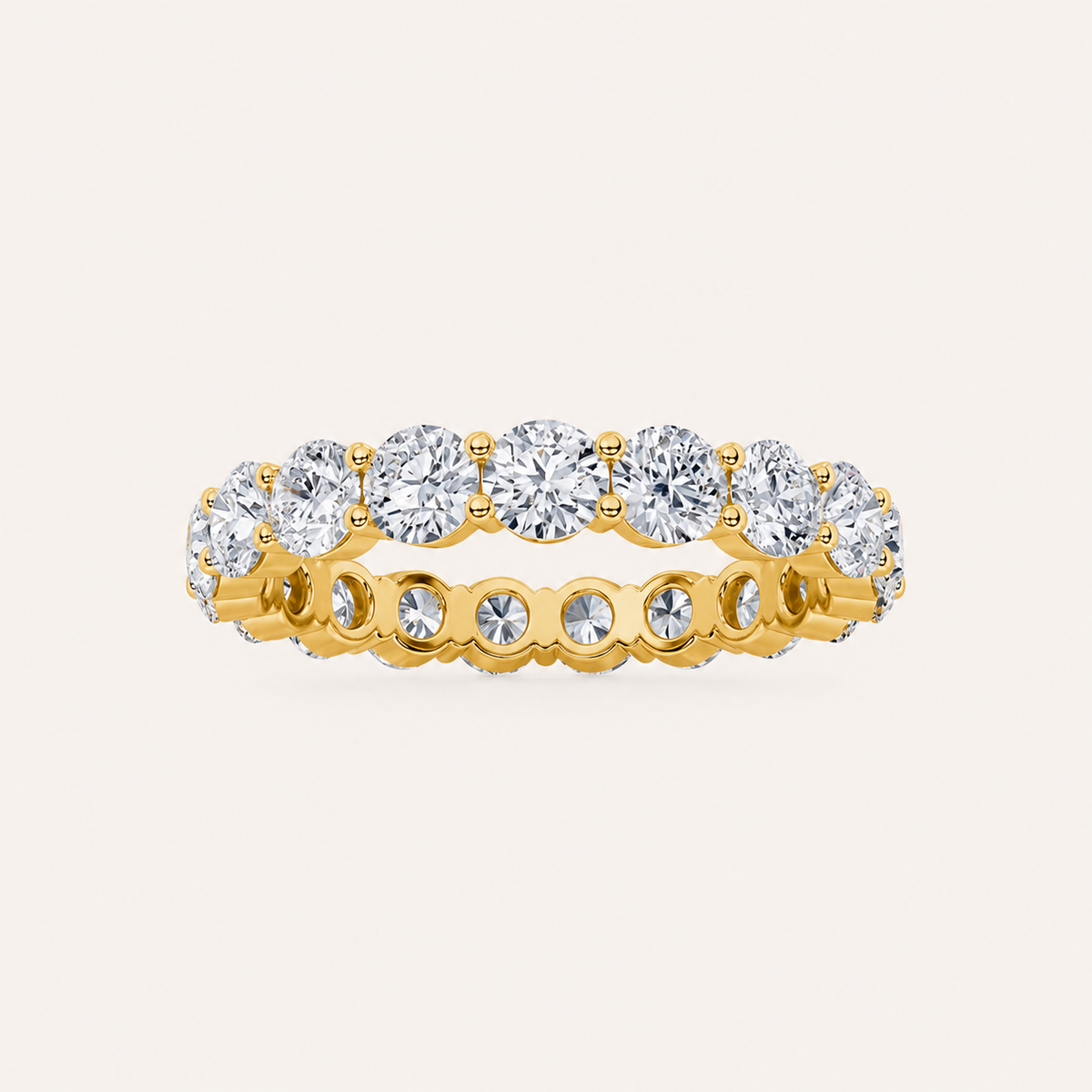 3.00 CT Round Cut Lab Grown Diamond Stud Ring