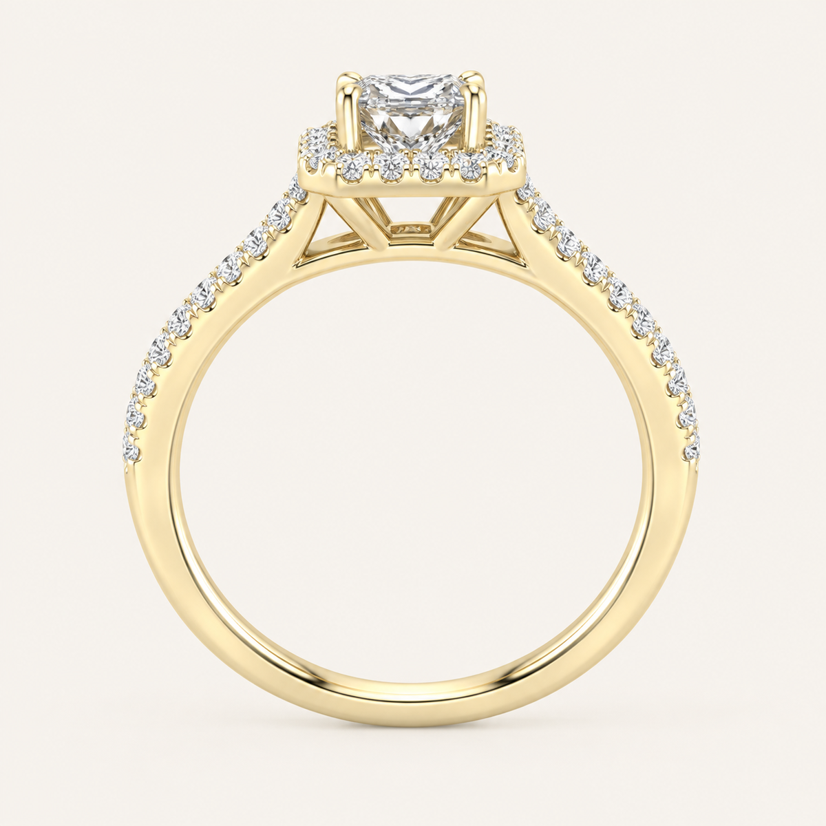 1.00CT Princess Cut Lab Grown Diamond Engagement Ring