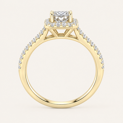 1.00CT Princess Cut Lab Grown Diamond Engagement Ring