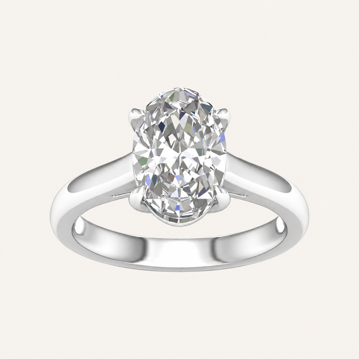 3.00CT Oval Cut Lab Grown Diamond Solitaire Ring