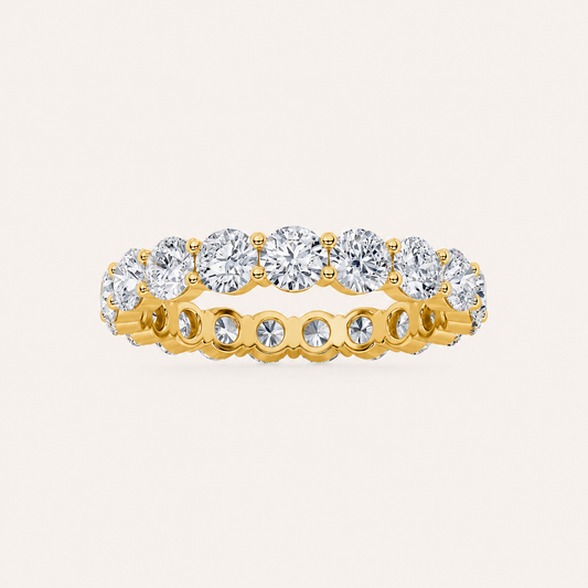 2.15CT Round Cut Lab Grown Diamond Split Prong Eternity Ring