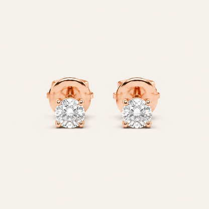 3CT Round Cut Lab Grown Diamond Classic Basket Set Stud Earrings