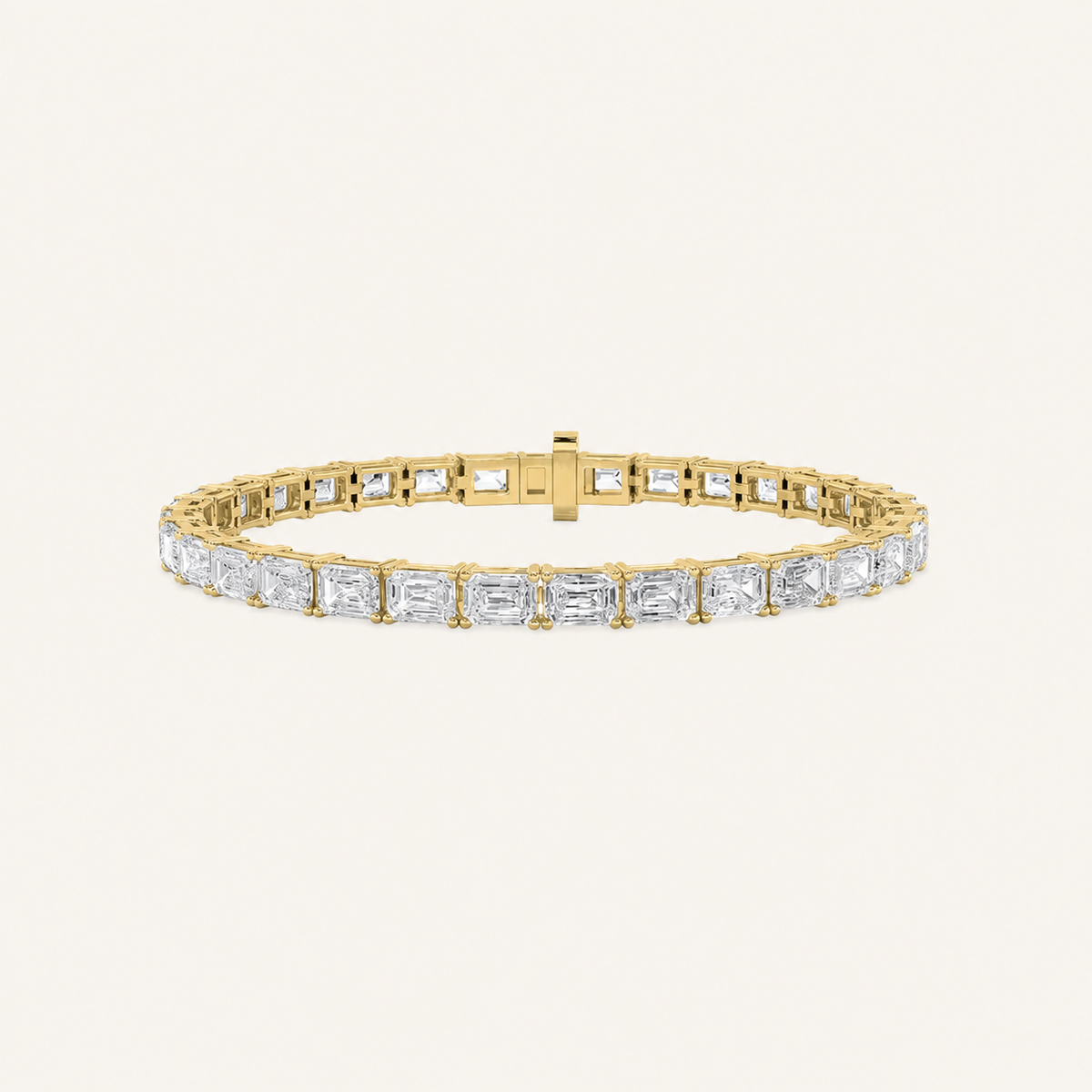 12CT Emerald Cut Lab Grown Diamond Tennis Bracelet