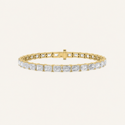 12CT Emerald Cut Lab Grown Diamond Tennis Bracelet