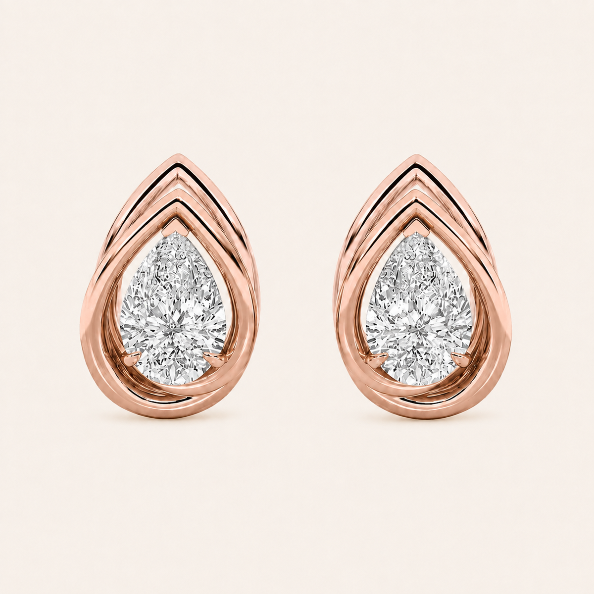 2CT Princess Cut Lab Grown Diamond Halo Stud Earrings