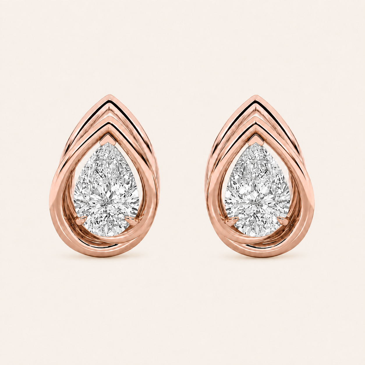 2CT Princess Cut Lab Grown Diamond Halo Stud Earrings