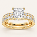 2.44 CT Princess Cut Lab Grown Diamond Bridal Set