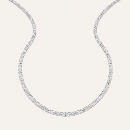 25CT Oval & Emerald Cut Lab Grown Diamond Statement Necklace