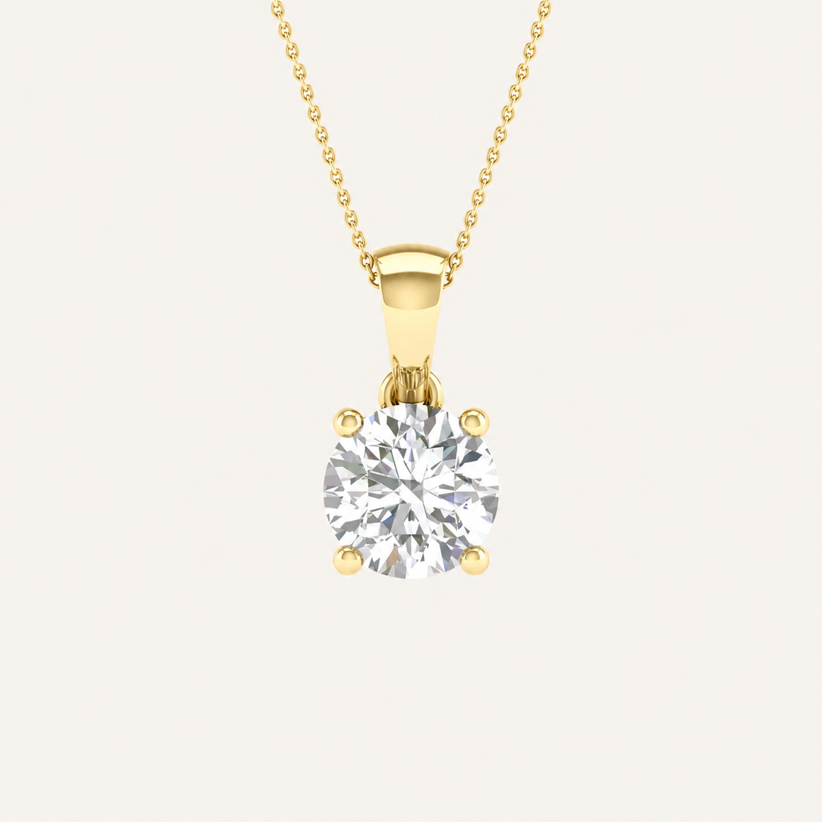 2.00CT Round Cut Certified Lab Grown Diamond Pendant
