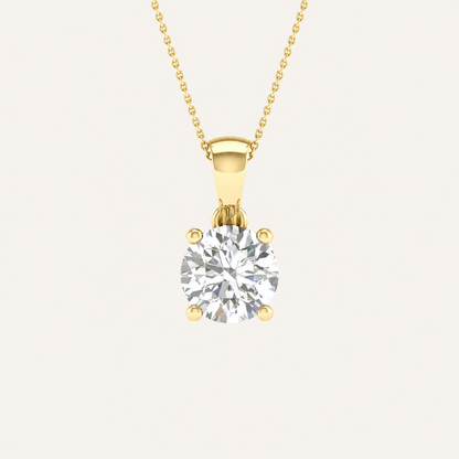 2.00CT Round Cut Certified Lab Grown Diamond Pendant
