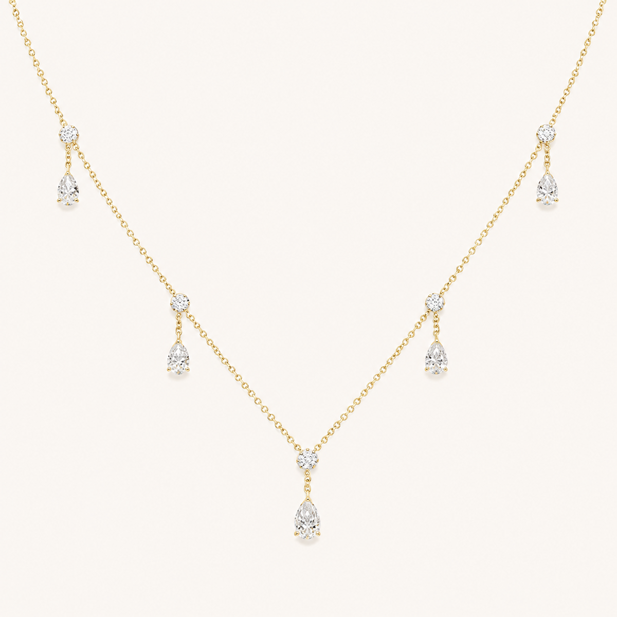 3CT Pear Cut Lab Grown Diamond Pendant Necklace
