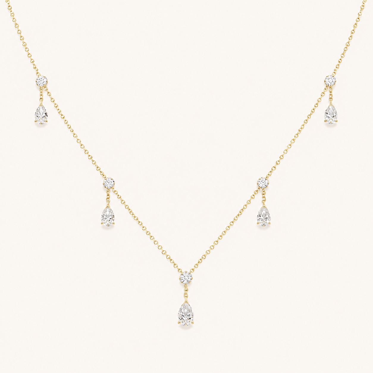 3CT Pear Cut Lab Grown Diamond Pendant Necklace