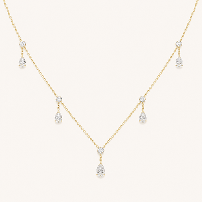 3CT Pear Cut Lab Grown Diamond Pendant Necklace