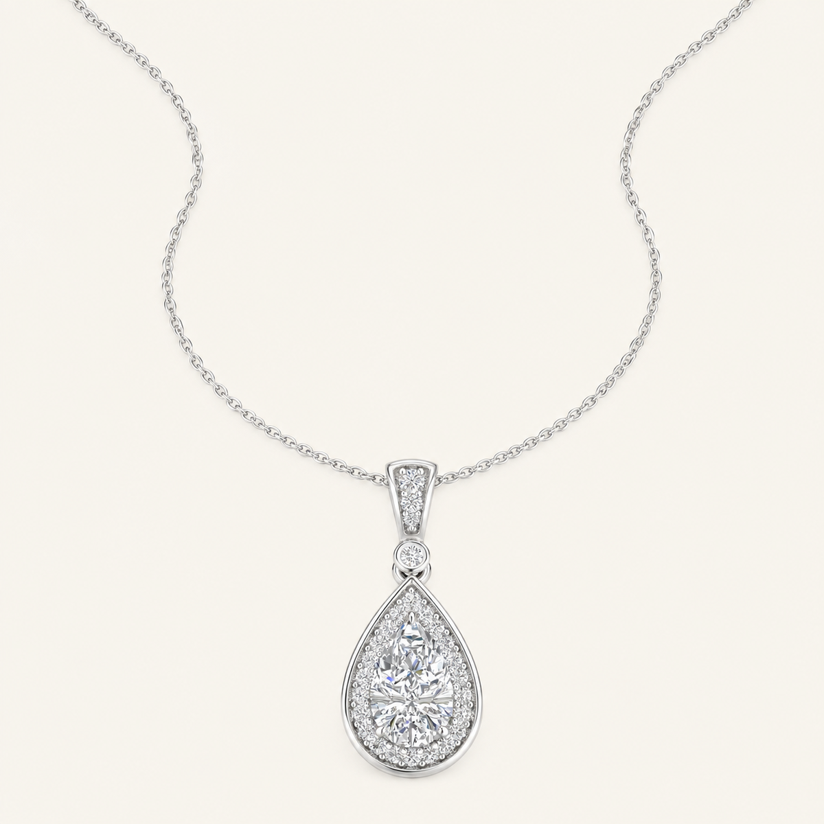 1.15CT Pear Cut Lab Grown Diamond Pendant