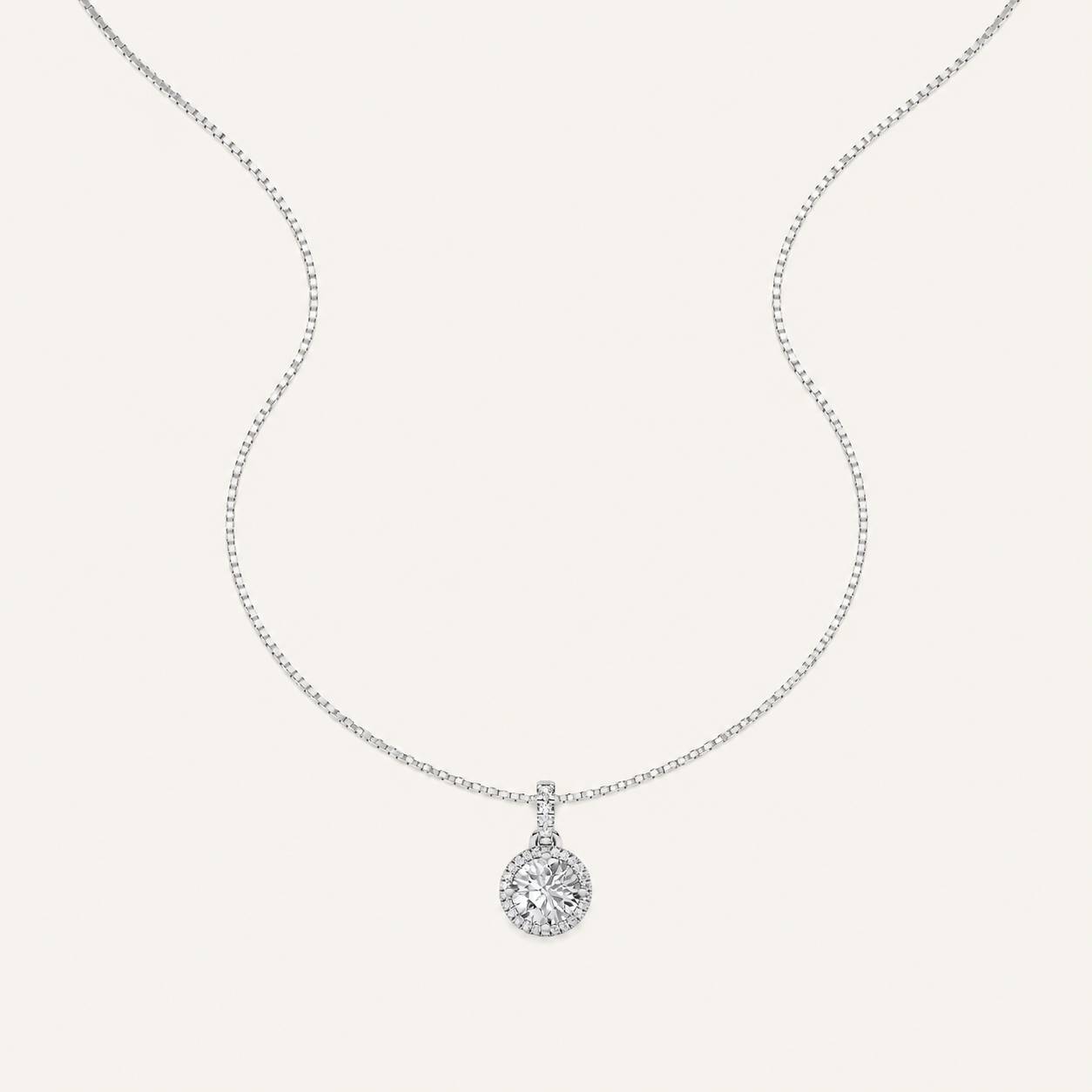 1.5CT Round Cut Lab Grown Diamond Pendant Necklace